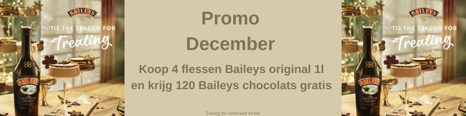 Gratis chocolade bij aankoop van 4 flessen Baileys 